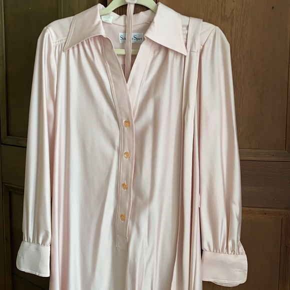 Vintage Schrader Sport Dress w/ belt in pale pink - Picture 2 of 7